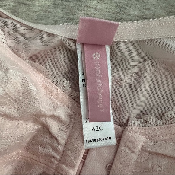 Plus Size Comfort Choice 42C Wireless Posture Support Bra Pink Front Clasp NWT - Picture 10 of 12